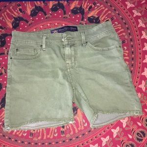 Divine rights of denim-army green shorts